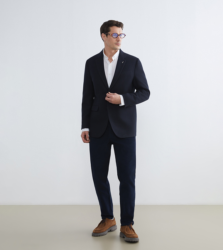 Long Sleeves Wool Blend Blazer