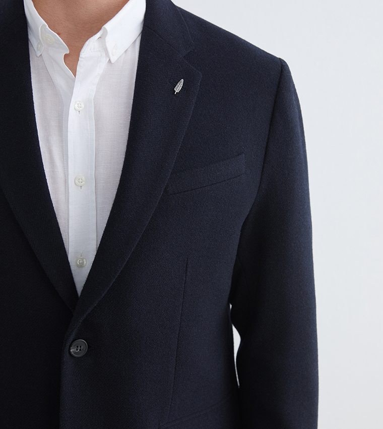 Long Sleeves Wool Blend Blazer