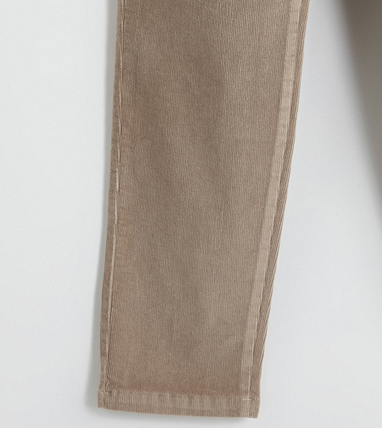 Textured Regular Fit Corduroy Pants