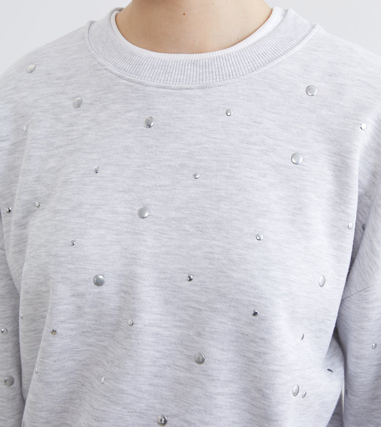 سويتشيرت اوفرسايز بقبة مستديرة 