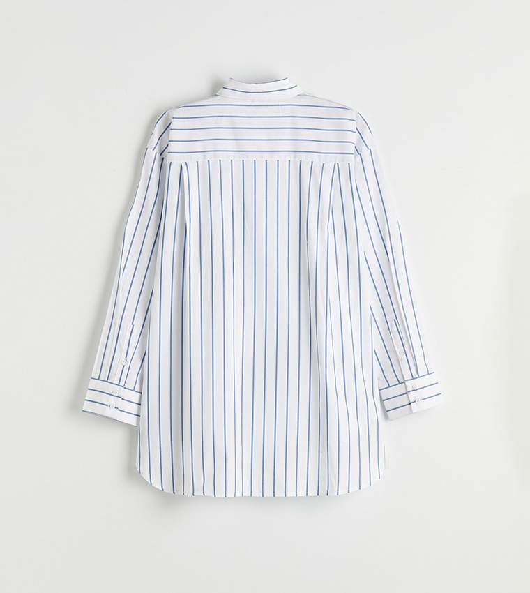 Striped Long Sleeves Oversized Shirt