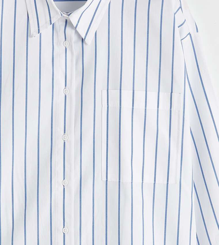 Striped Long Sleeves Oversized Shirt