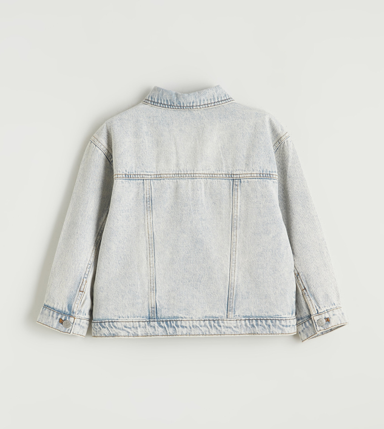 Washed Long Sleeves Denim Jacket
