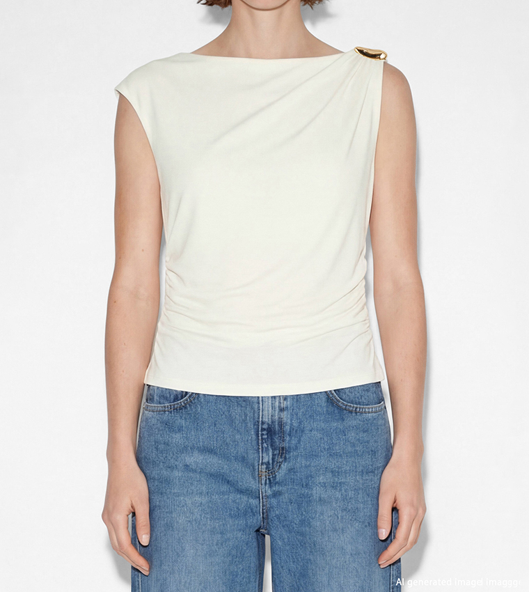 اٍل سي واي كيكي  توبات بلا أكمام  - بيج فاتح  Sleeveless Tops