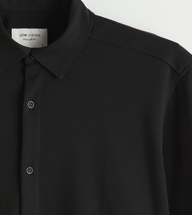 Solid Regular Collar Long Sleeves Shirt