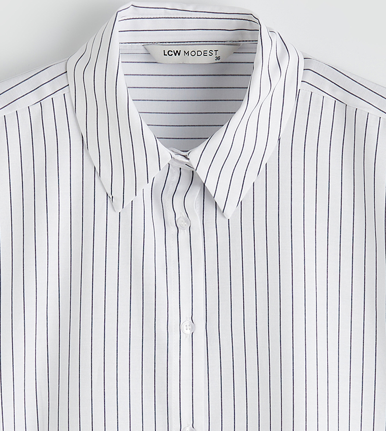 Striped Long Sleeves Poplin Shirt