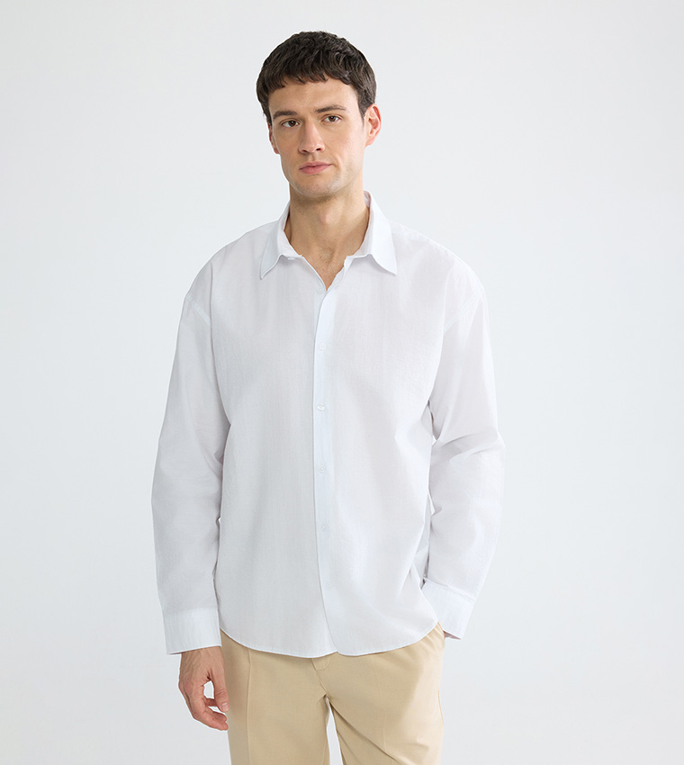 Solid Long Sleeves Poplin Shirt