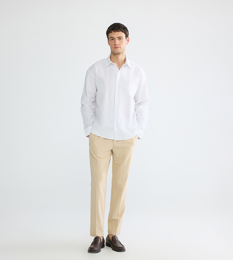 Solid Long Sleeves Poplin Shirt