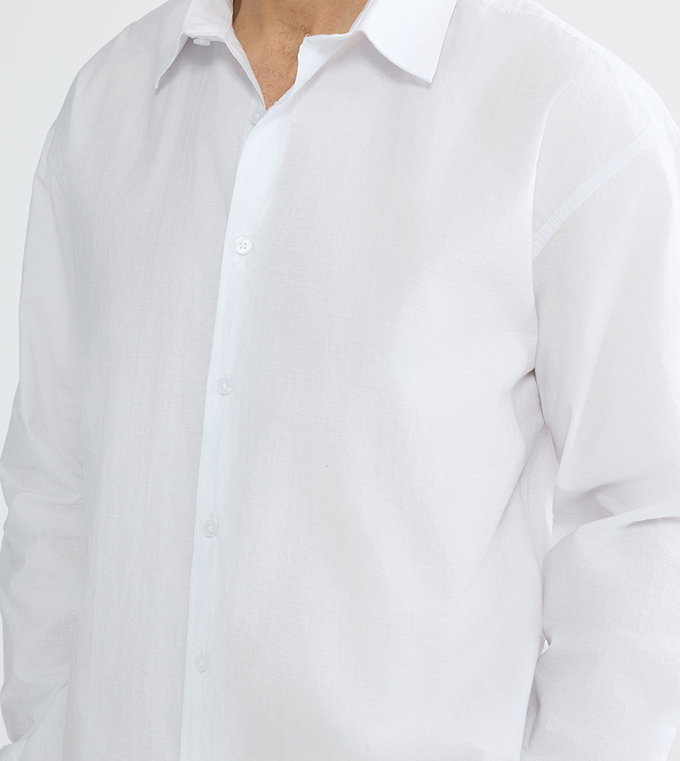 Solid Long Sleeves Poplin Shirt