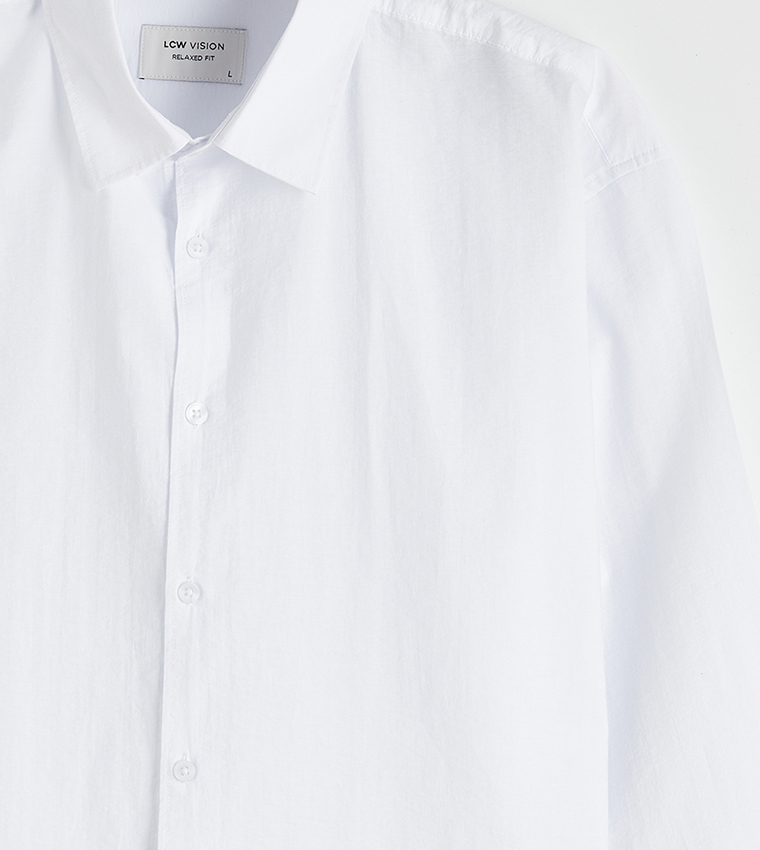 Solid Long Sleeves Poplin Shirt