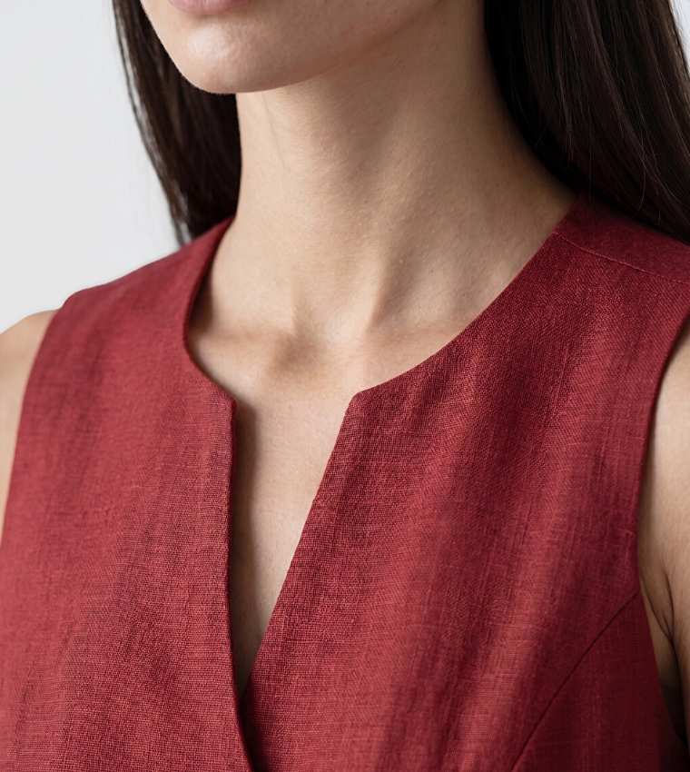 Solid V Neck Vest
