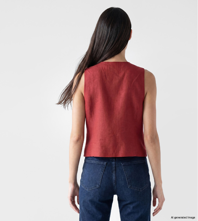 Solid V Neck Vest
