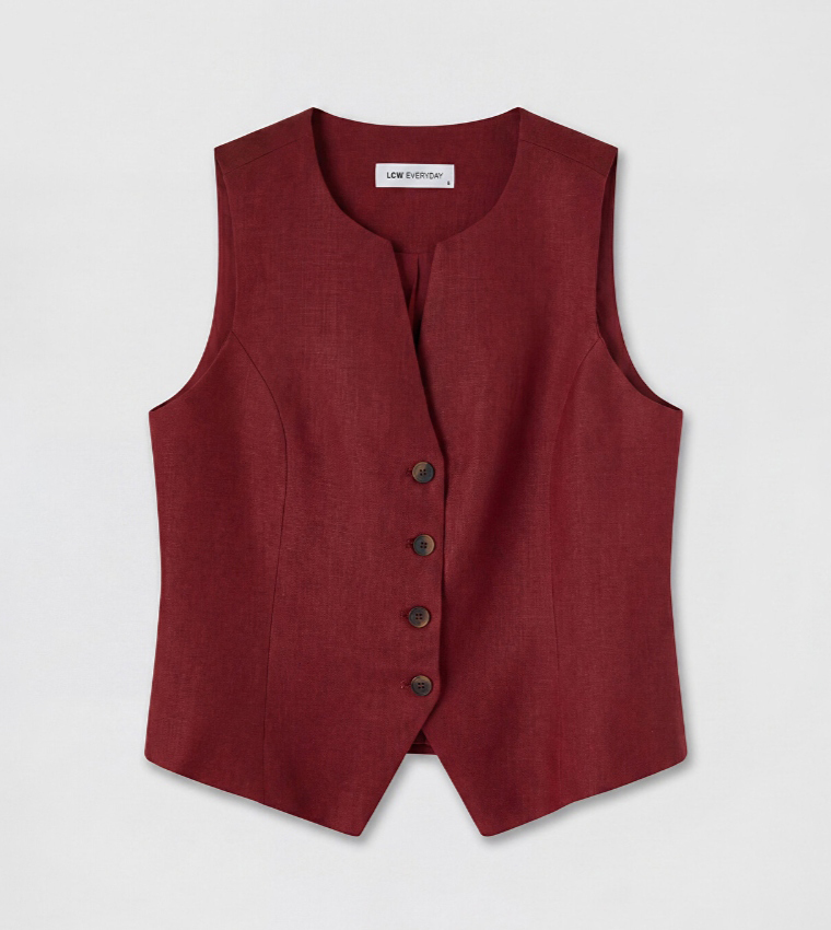 Solid V Neck Vest
