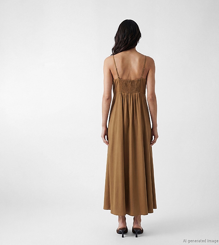 Solid Strappy Maxi Dress