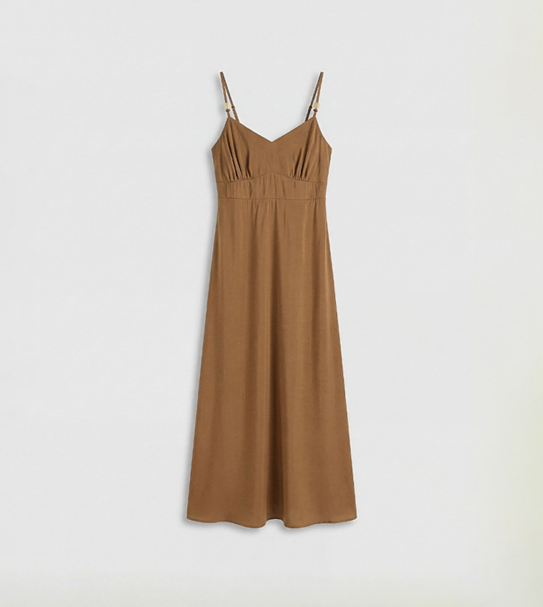Solid Strappy Maxi Dress