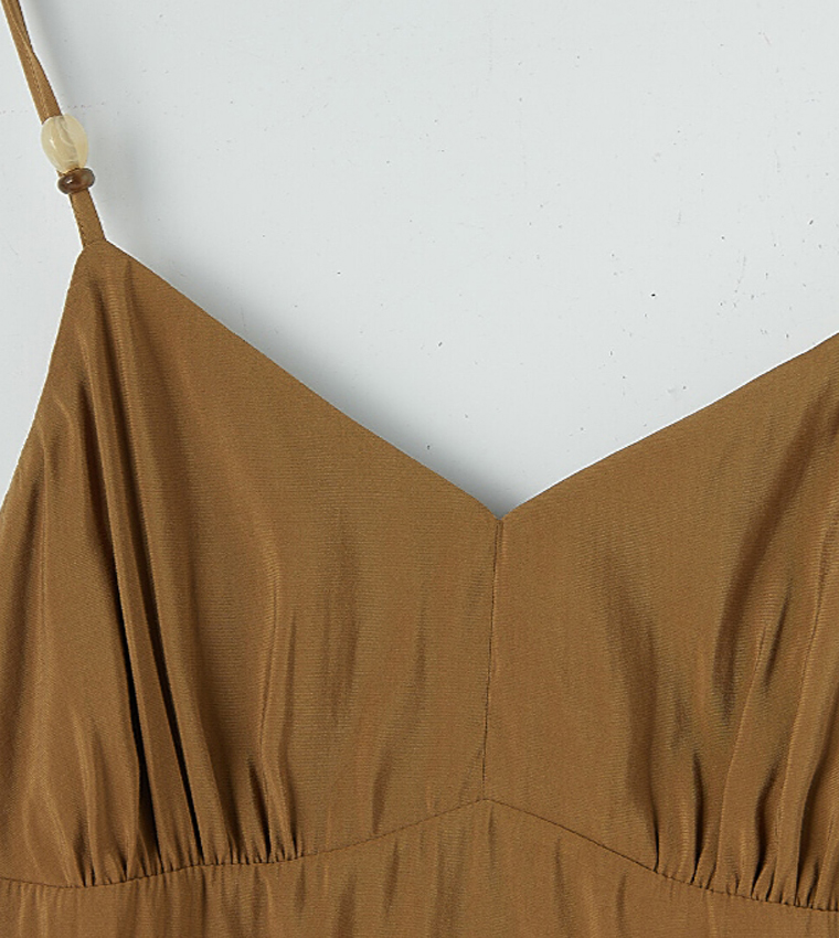 Solid Strappy Maxi Dress