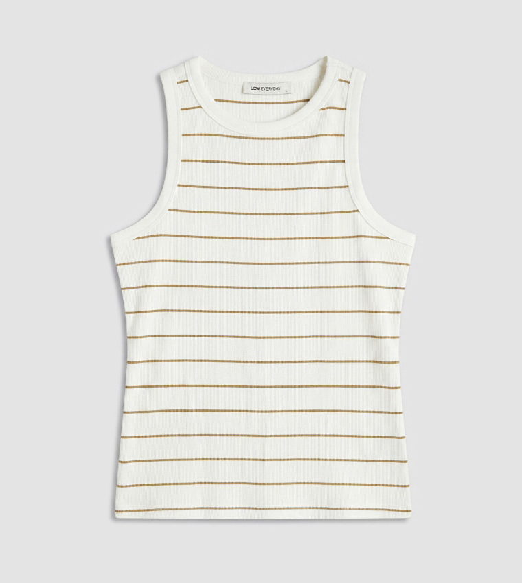 Striped Crew Neck Tank Top