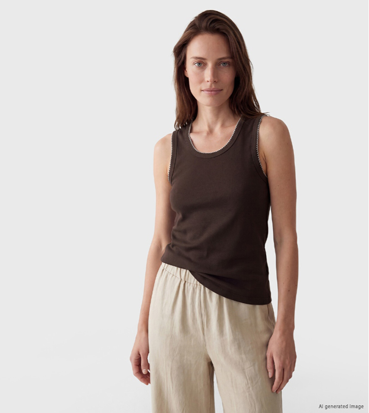 LC Waikiki  Sleeveless Tops - Brown Sleeveless Tops