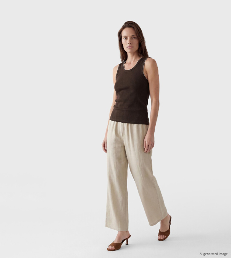 LC Waikiki  Sleeveless Tops - Brown Sleeveless Tops