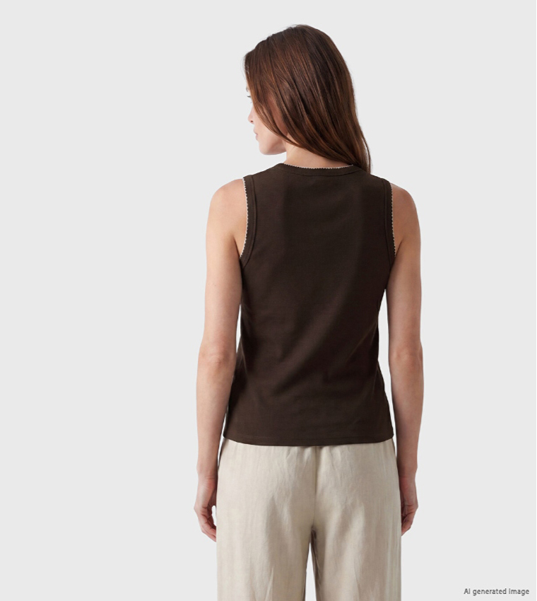 LC Waikiki  Sleeveless Tops - Brown Sleeveless Tops