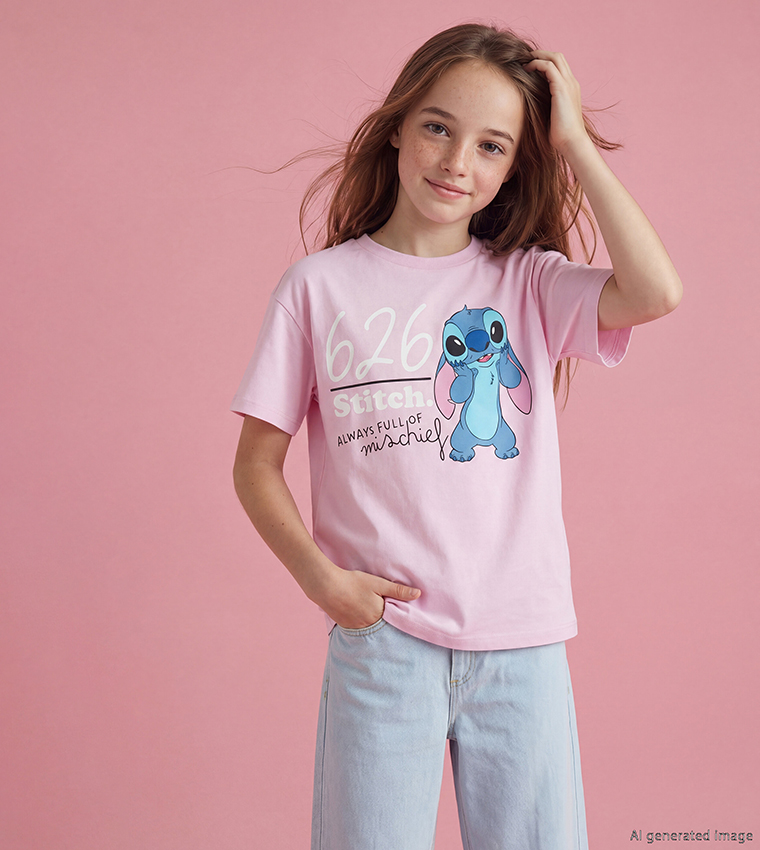 Stitch Printed Short Sleeves T-Shirt