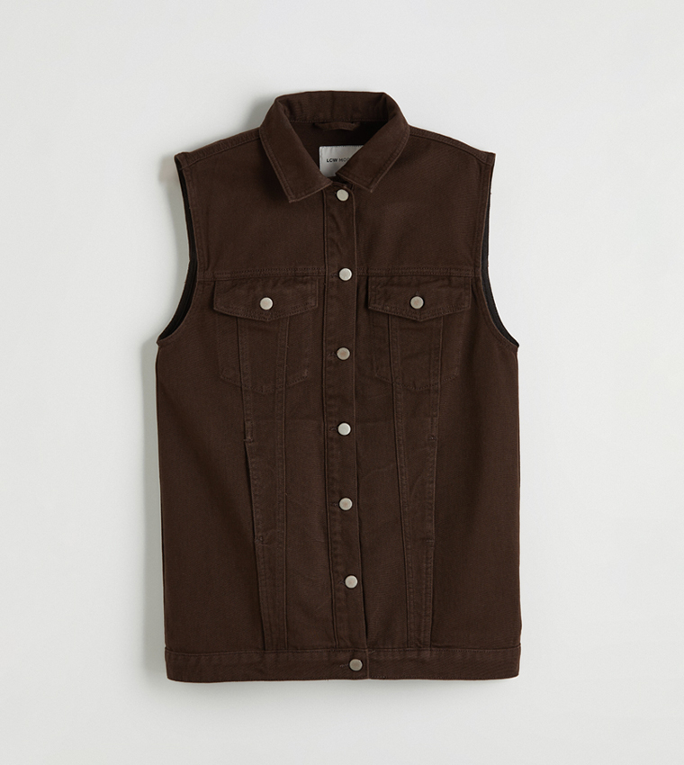 LC Waikiki  Denim Jackets - Brown Denim Jackets
