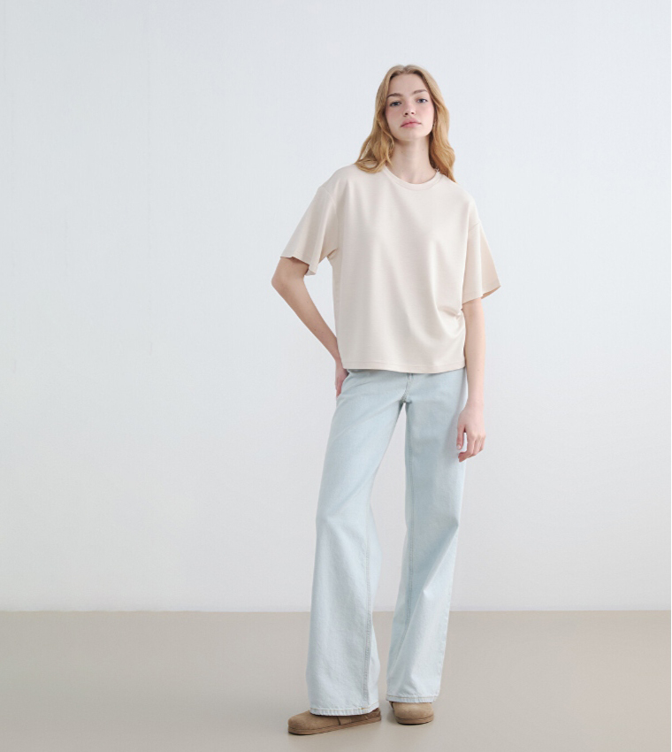 Solid Crew Neck Oversized T-Shirt
