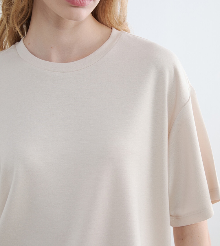 Solid Crew Neck Oversized T-Shirt