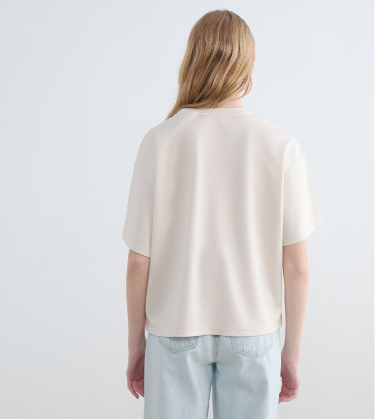 Solid Crew Neck Oversized T-Shirt