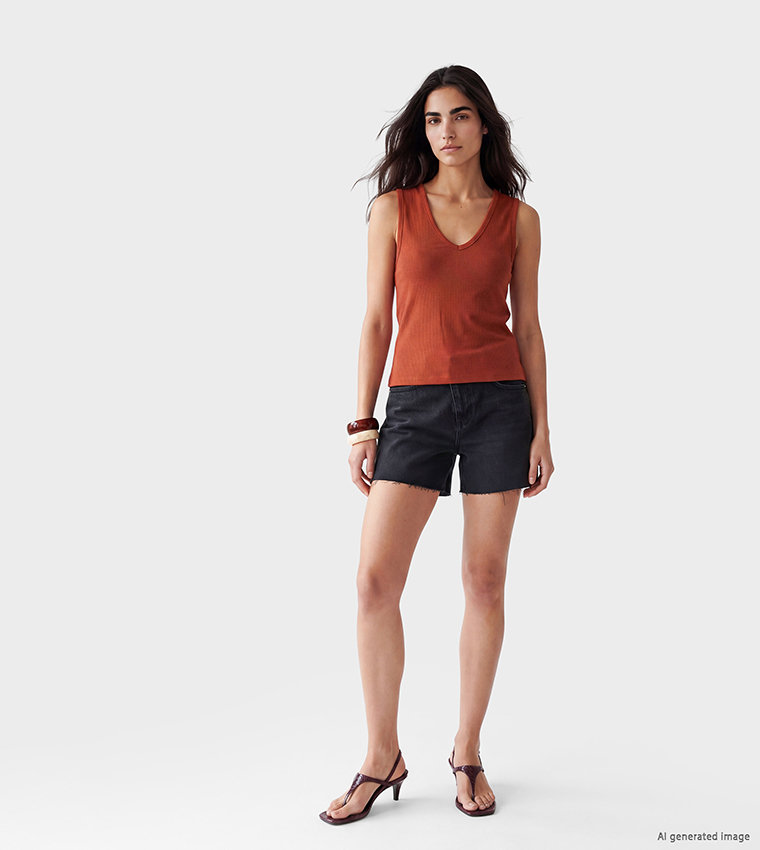 اٍل سي واي كيكي  توبات بلا أكمام  - صدئي Sleeveless Tops