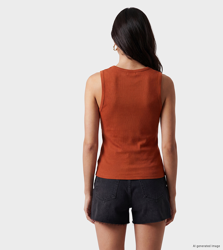 اٍل سي واي كيكي  توبات بلا أكمام  - صدئي Sleeveless Tops