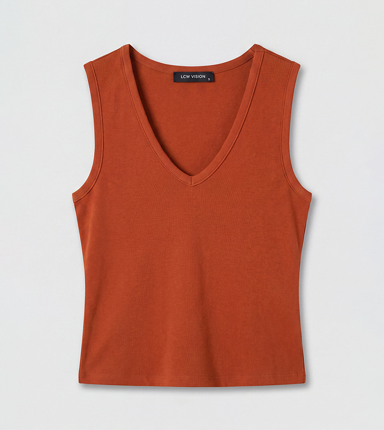 اٍل سي واي كيكي  توبات بلا أكمام  - صدئي Sleeveless Tops