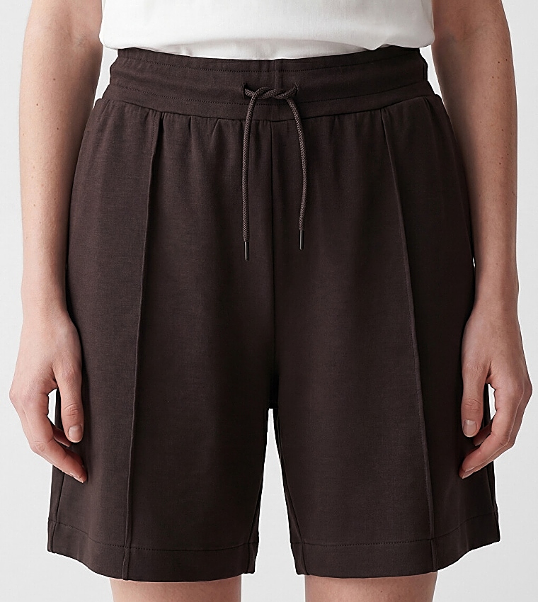 Solid Drawstring Casual Shorts