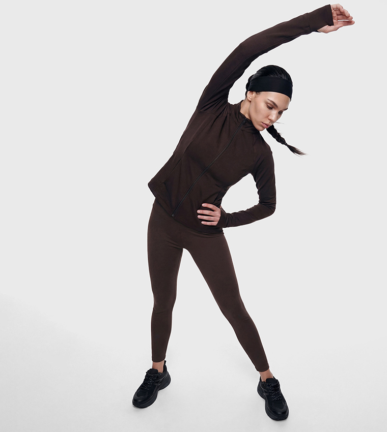 Solid High Waist Active Leggings