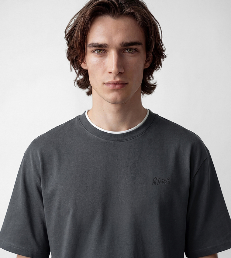 Embroidered Crew Neck T-Shirt