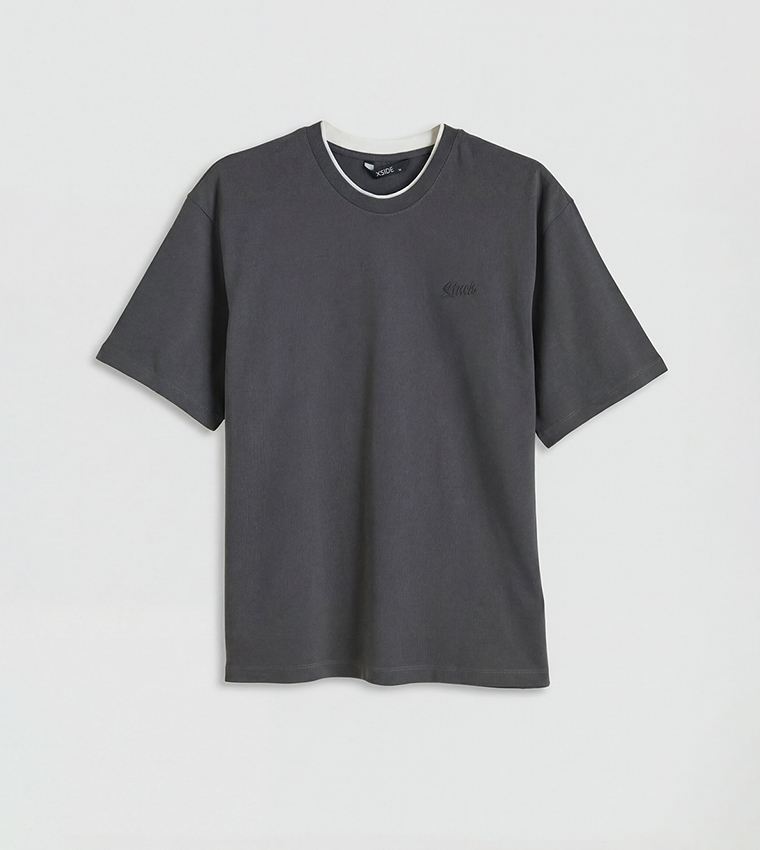 Embroidered Crew Neck T-Shirt