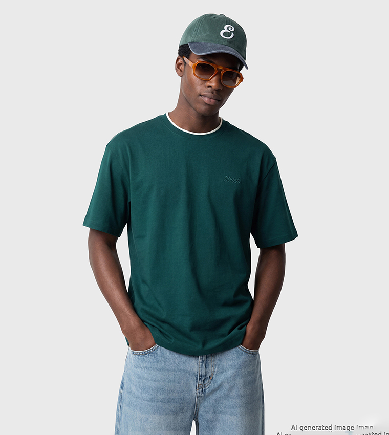 Embroidered Crew Neck T-Shirt