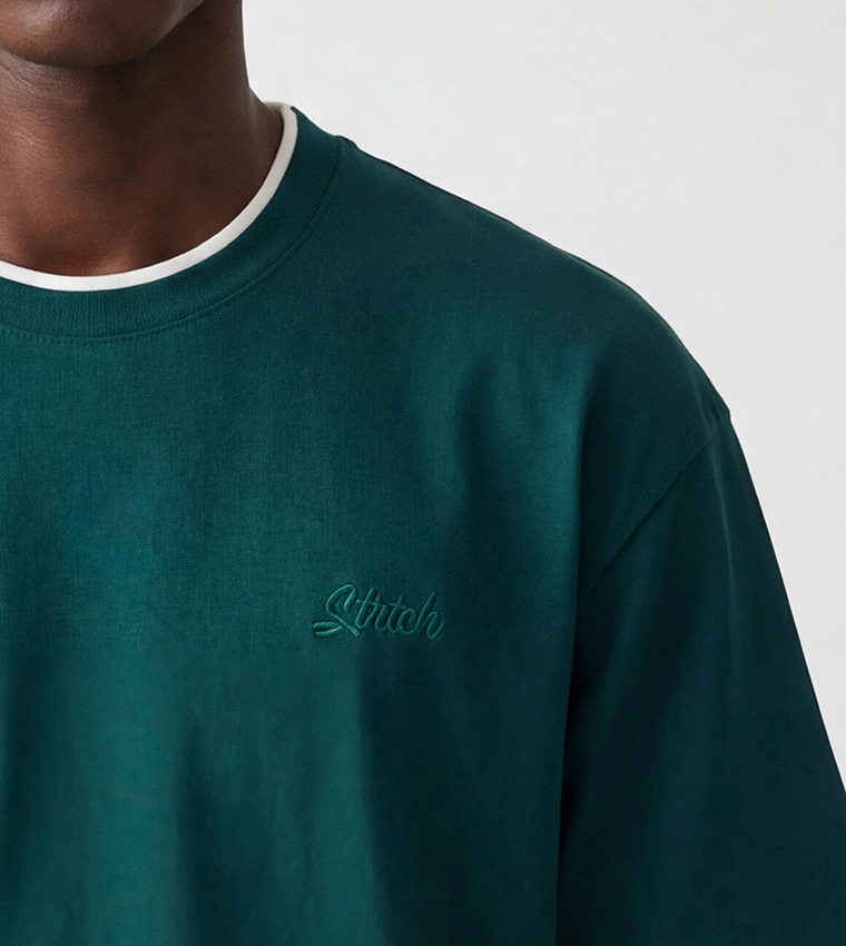 Embroidered Crew Neck T-Shirt