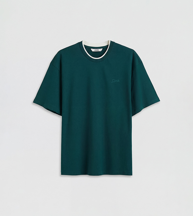 Embroidered Crew Neck T-Shirt