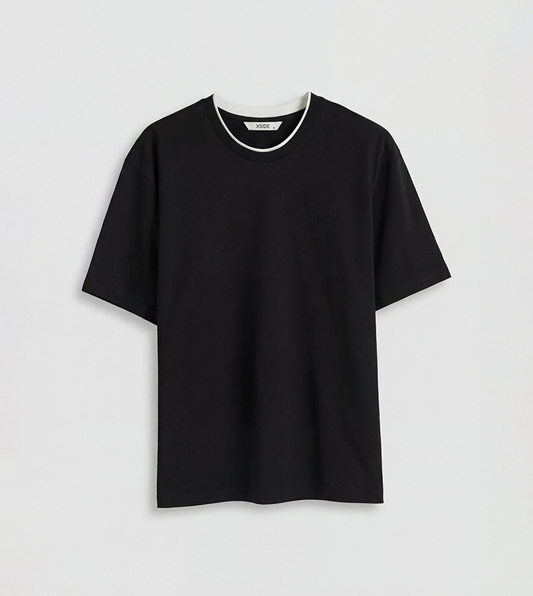 Embroidered Crew Neck T-Shirt