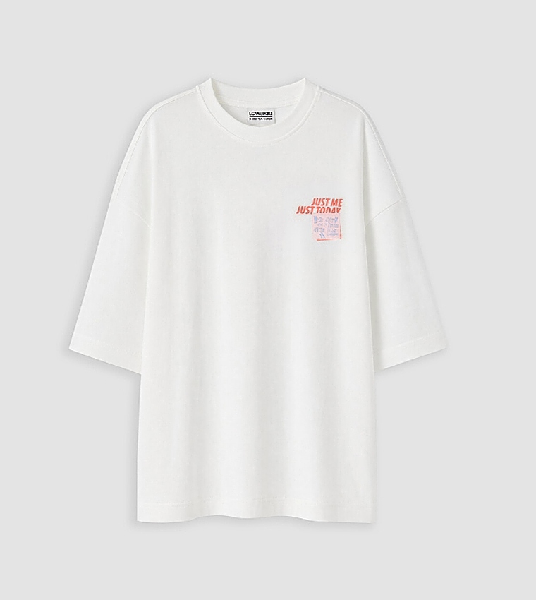 Printed Crew Neck Loose Fit T-Shirt