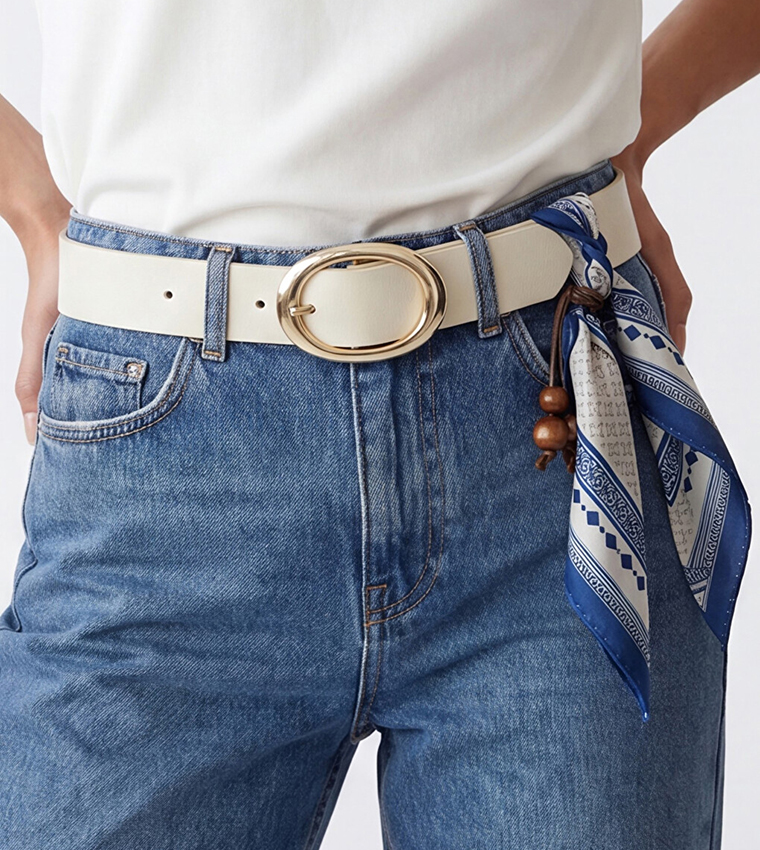 Solid Oval Buckle Belt