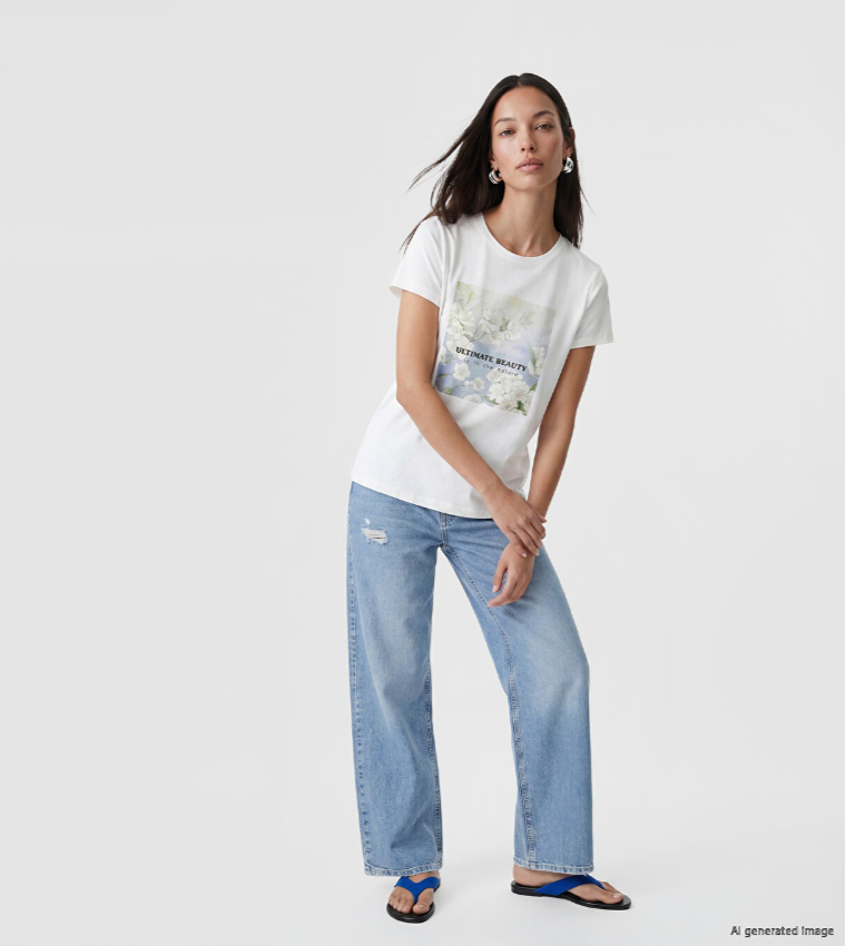 اٍل سي واي كيكي  تيشيرتات  كم قصير  - أبيض Short Sleeve T-Shirts