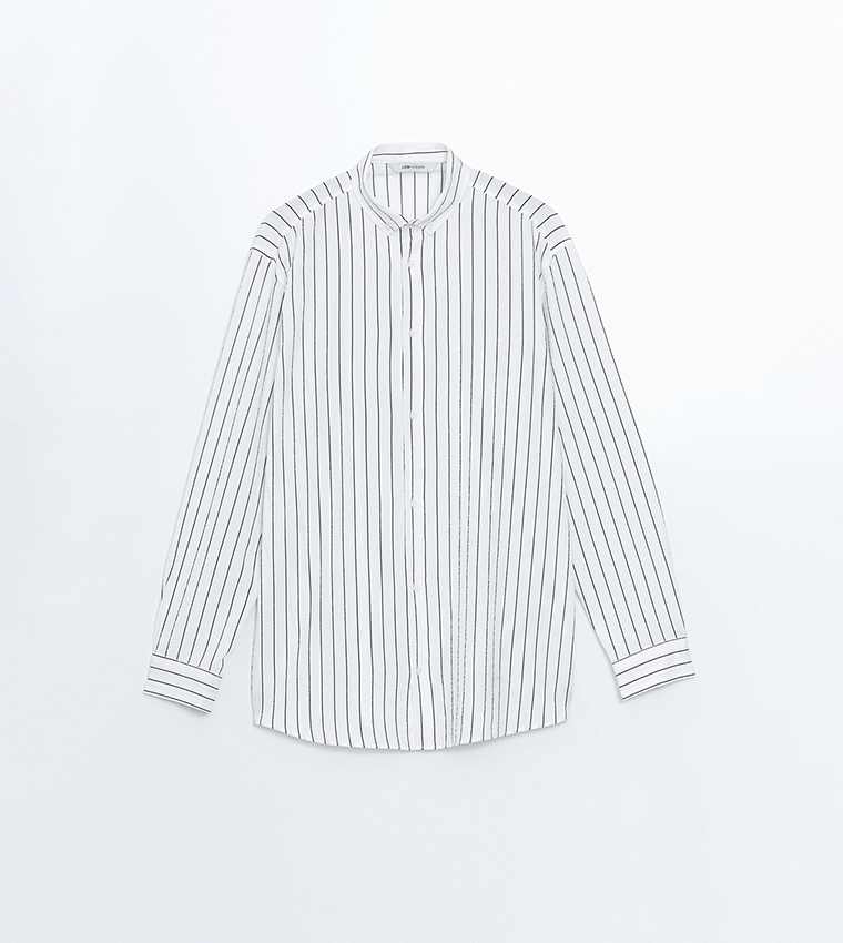 قميص كاجوال مخطط بكم طويل 