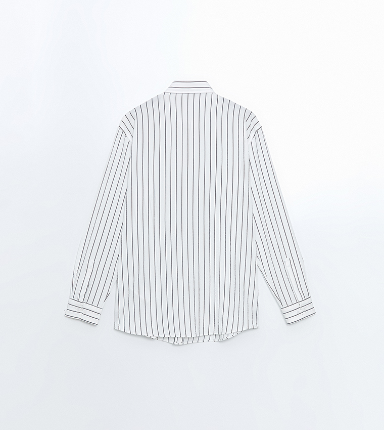 قميص كاجوال مخطط بكم طويل 