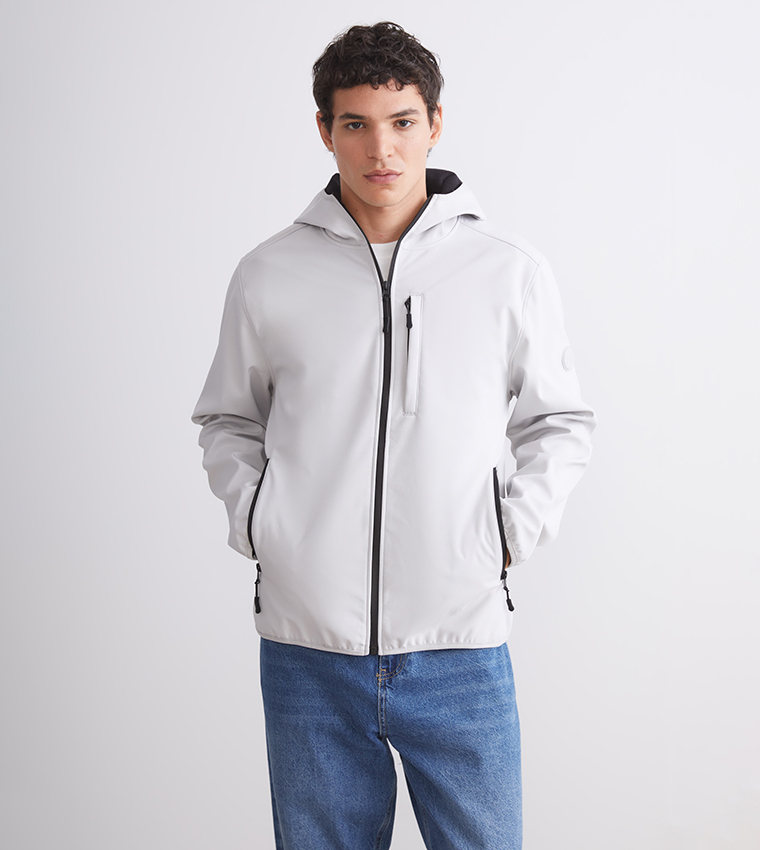 Solid Standard Fit Hooded Coat