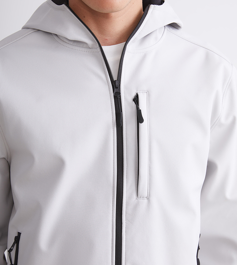 Solid Standard Fit Hooded Coat