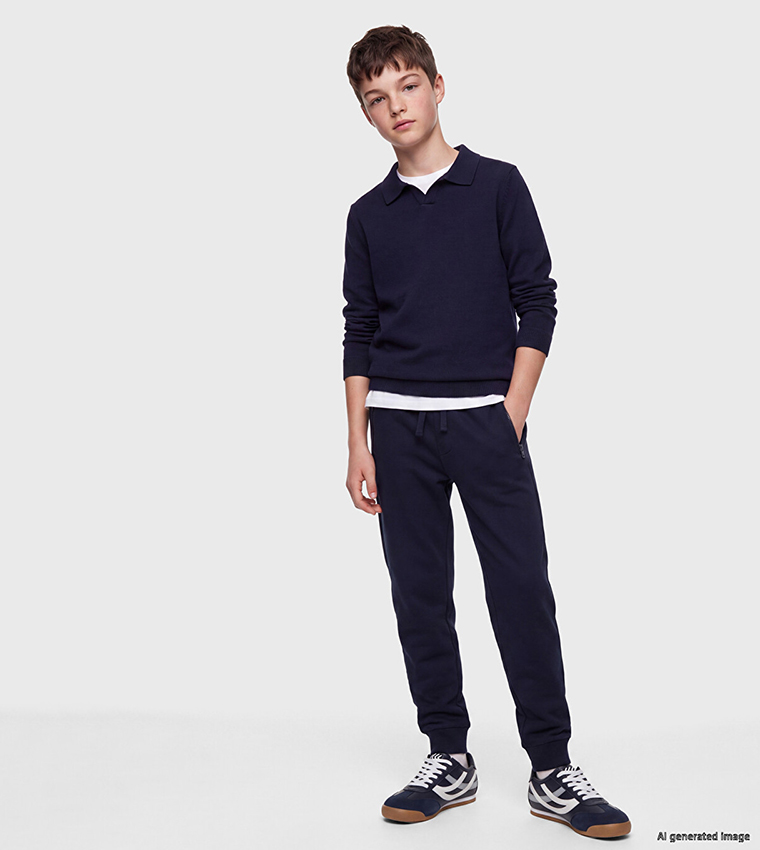 Solid Drawstring Waist Joggers