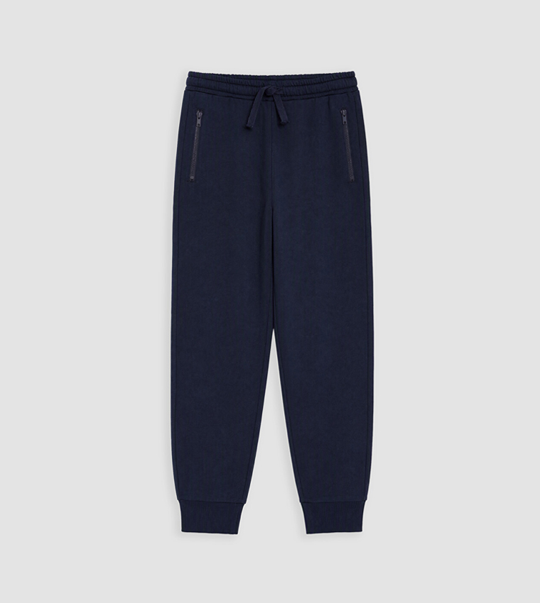 Solid Drawstring Waist Joggers