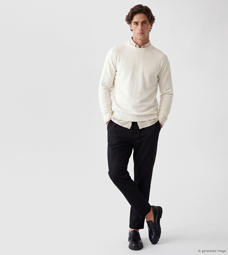 Solid Mock Neck Sweater